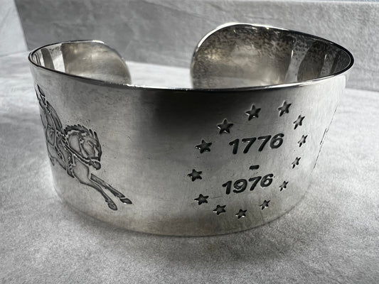 Celebrate timeless elegance with this bicentennial cuff bracelet. Crafted from solid sterling silver.