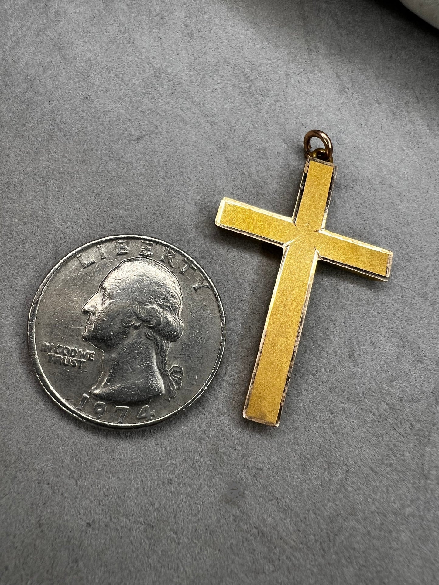 This 1.5" gold filled cross pendant strikes the perfect balance - neither too large nor too small - making it an ideal complement to any of our gold filled chains. Its versatile size ensures it can be worn comfortably every day, adding a subtle yet meaningful touch to your look.