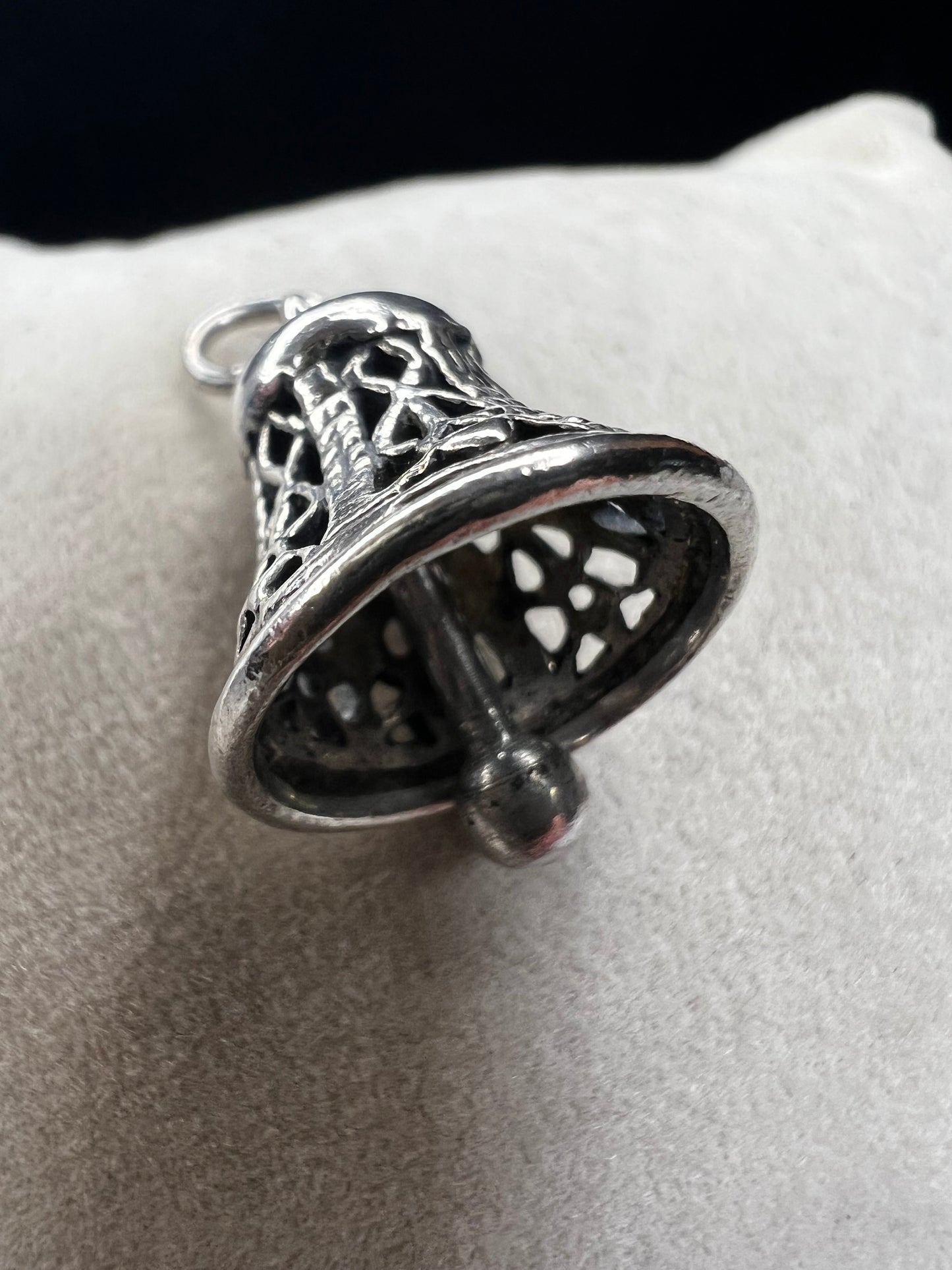 Danecraft 1" sterling silver openwork bell charm or pendant