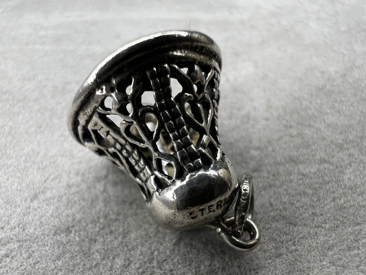 Danecraft 1" sterling silver openwork bell charm or pendant