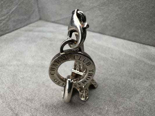 This Thomas Sabo Eiffel Tower charm offers versatile style as both a charm and a pendant. Crafted in sterling silver, it adds a timeless Parisian touch to your jewelry collection, perfect for expressing your love of travel or iconic landmarks.