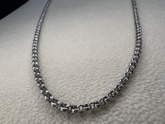 Sterling silver double spiral chain 30"
