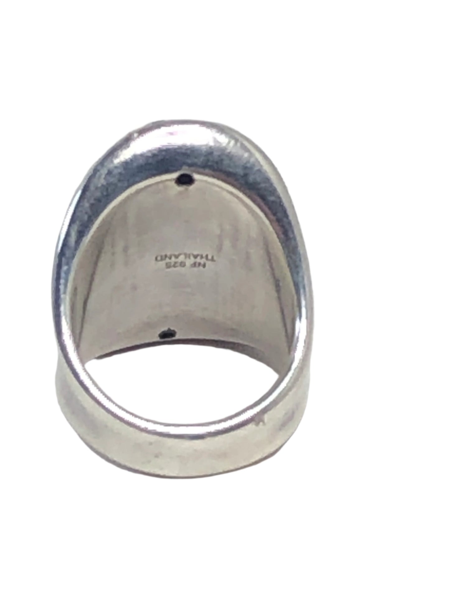 This sterling silver ring is daring and individualistic. It features a crisscross pattern, allowing each small square to shine as light hits it.