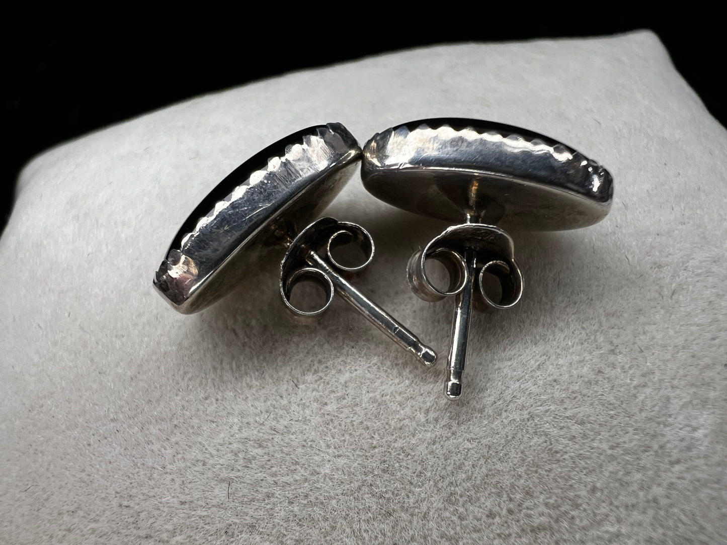 Vintage sterling silver & jet earrings