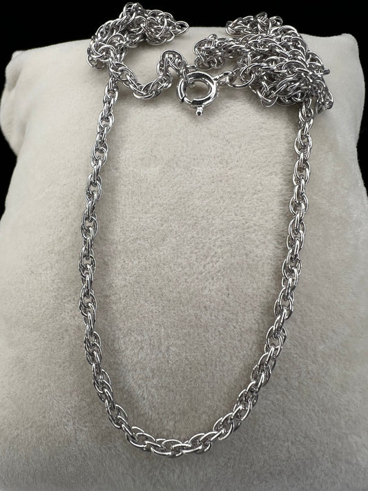 This is a nice sterling silver rope chain necklace that is perfect on its own or paired with a pendant.