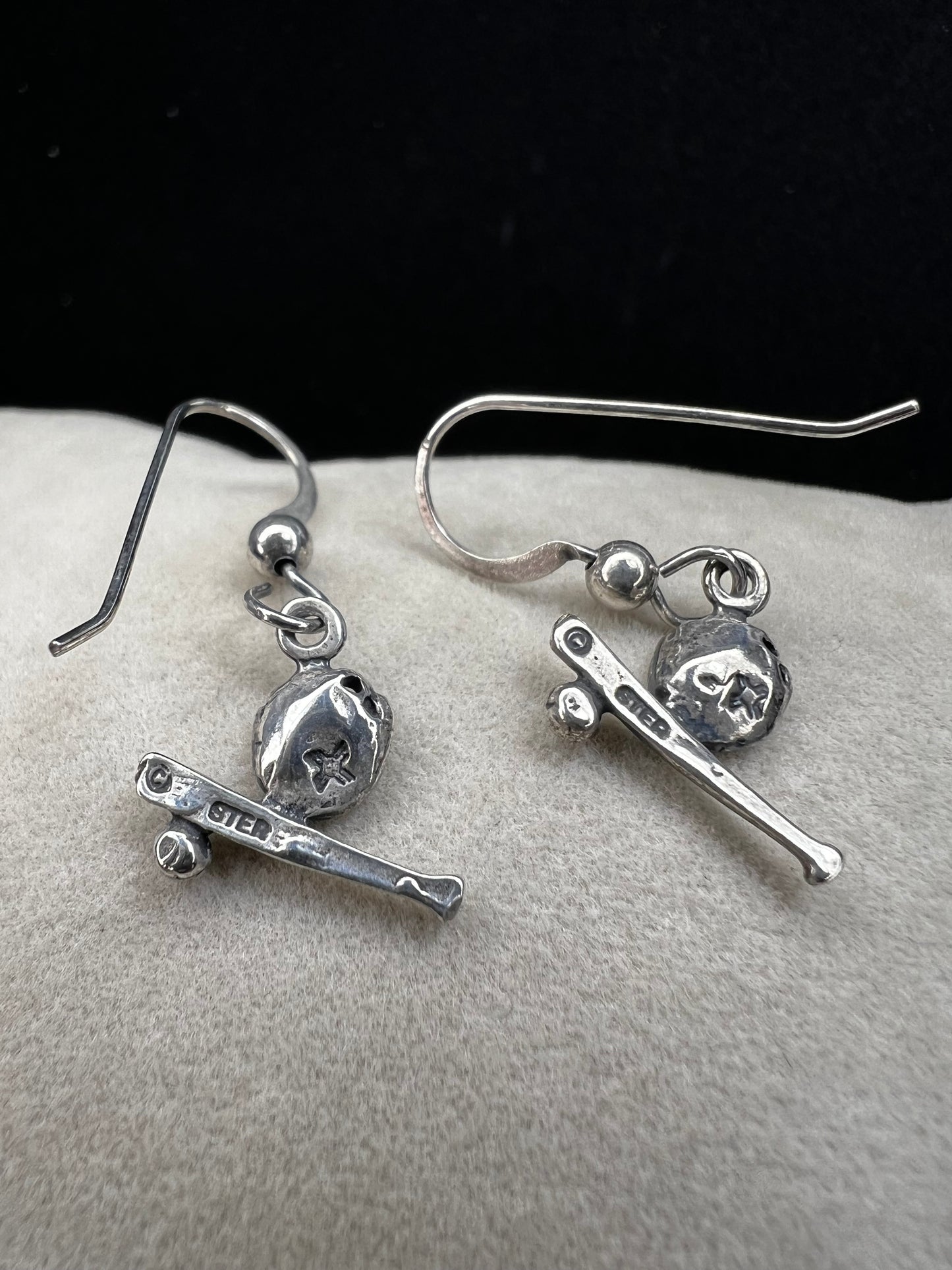Sterling Silver Baseball Bat & Glove Earrings
