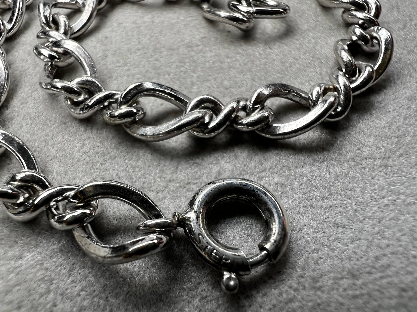 This classic sterling silver bracelet serves as the perfect foundation for personal expression, ready to be paired with a variety of charms.