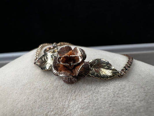 Vintage Krementz 14k Gold Filled Flower & Leaf Bracelet