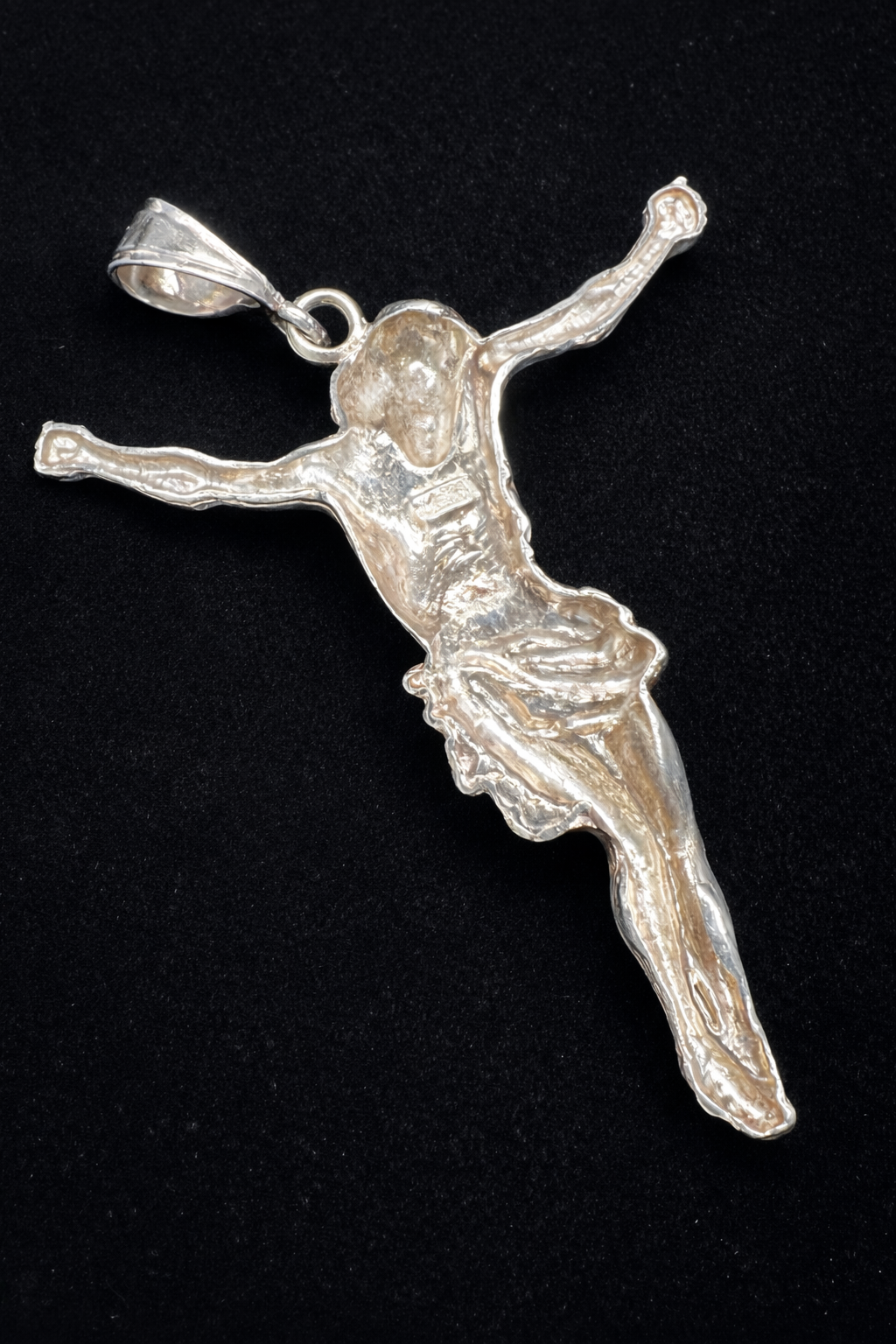 Large 5" long 1oz Sterling silver Jesus pendant