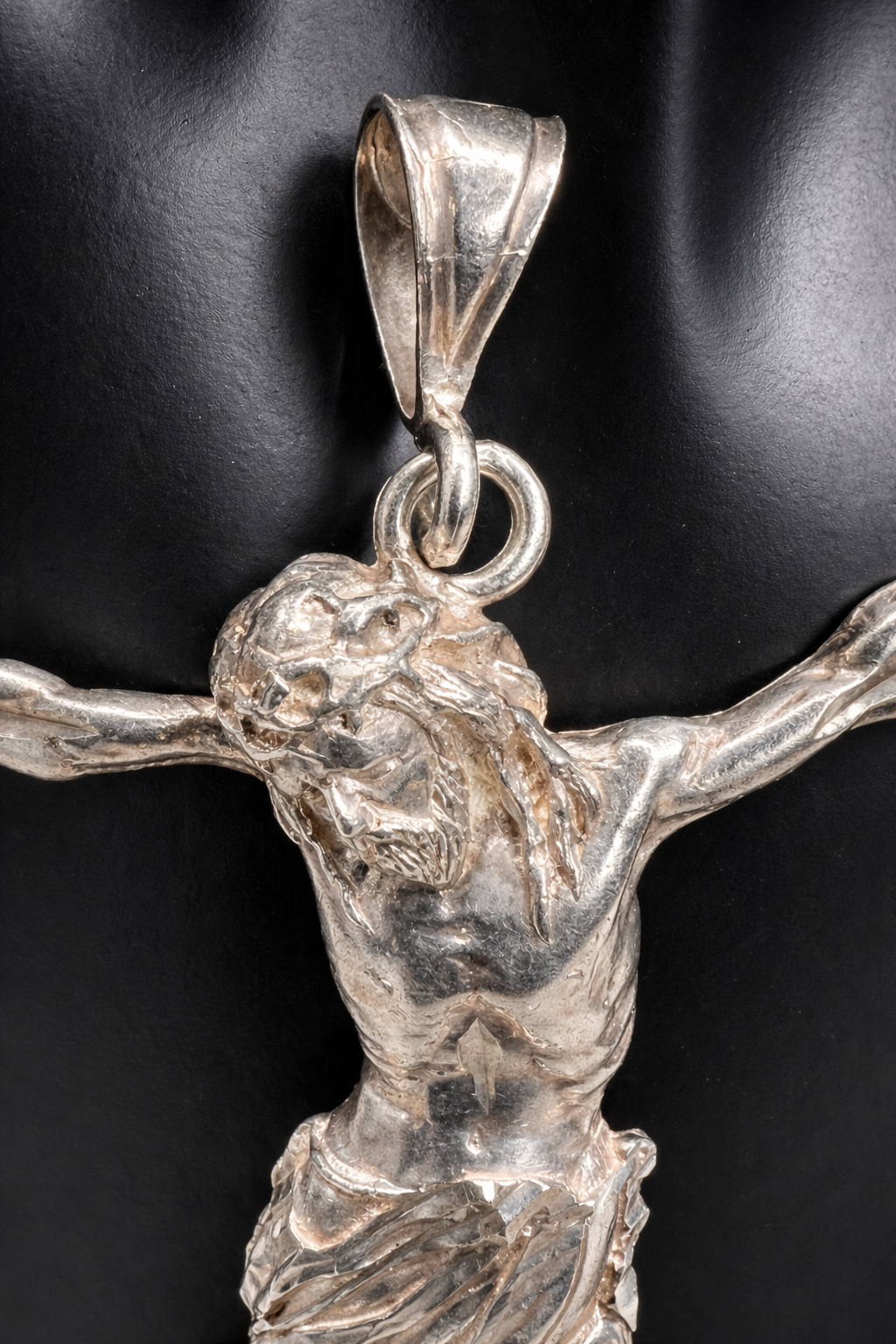 Large 5" long 1oz Sterling silver Jesus pendant