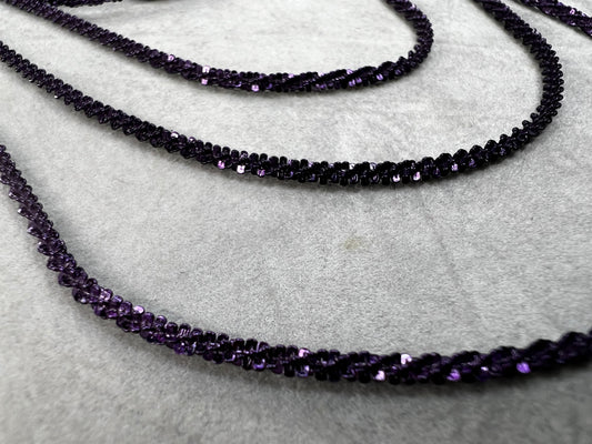 These are sterling silver chains with a purple enamel finish to give you a unique fine jewelry option. All three are being sold together because they look great layered, but they also work as individual pieces.
