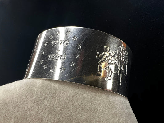 Celebrate timeless elegance with this bicentennial cuff bracelet. Crafted from solid sterling silver.
