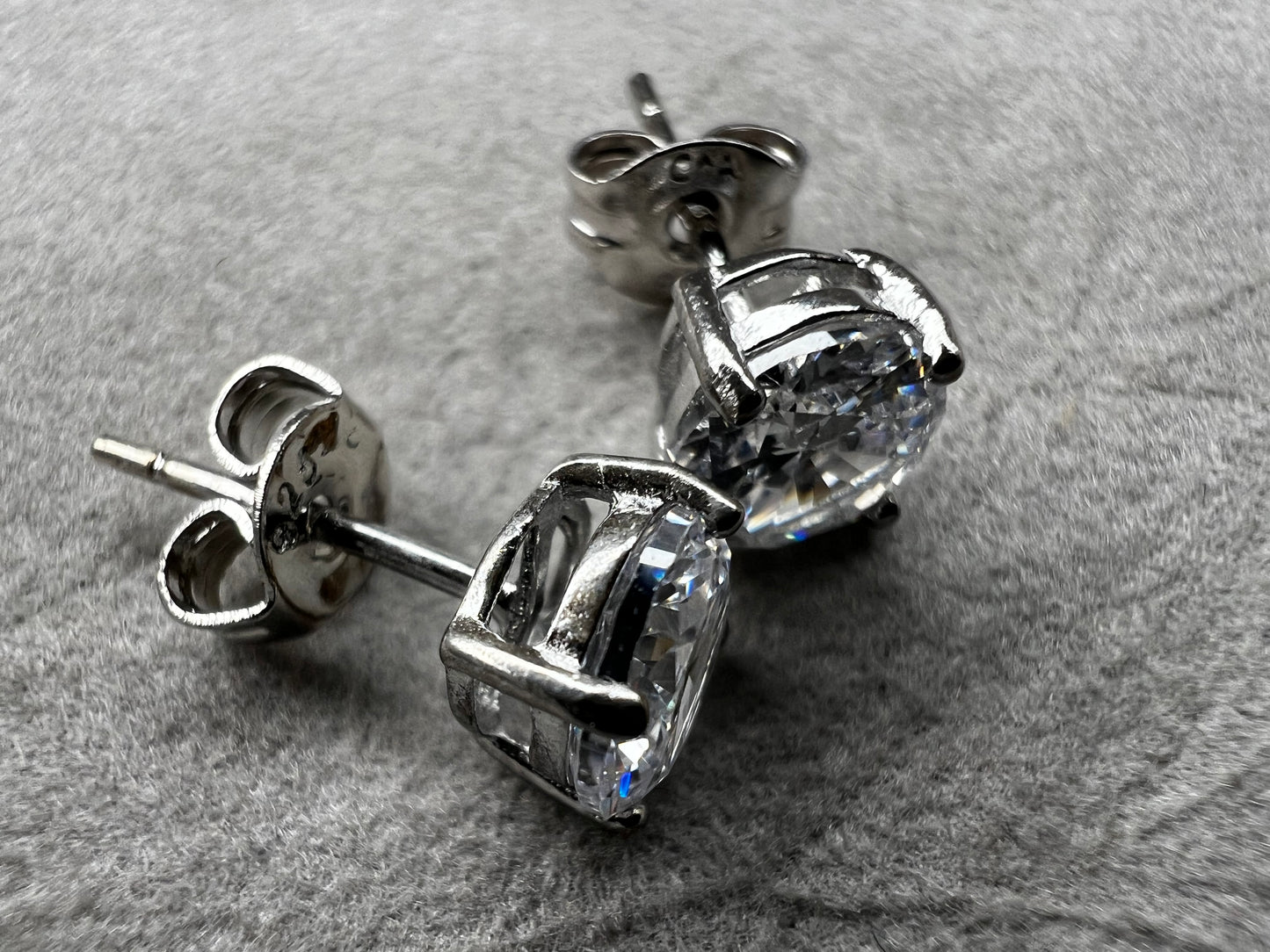 Sterling Silver & 6 mm CZ Stud Earrings