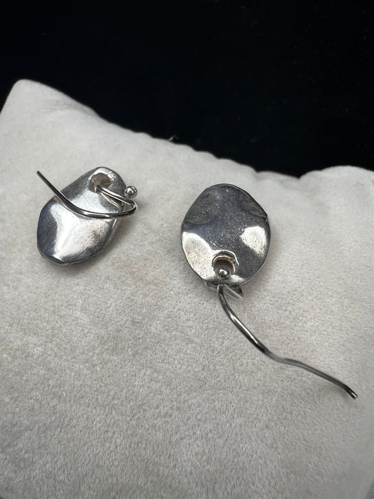 Sterling silver matte finish drop earrings