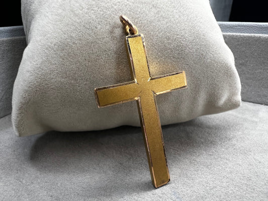 This 1.5" gold filled cross pendant strikes the perfect balance - neither too large nor too small - making it an ideal complement to any of our gold filled chains. Its versatile size ensures it can be worn comfortably every day, adding a subtle yet meaningful touch to your look.