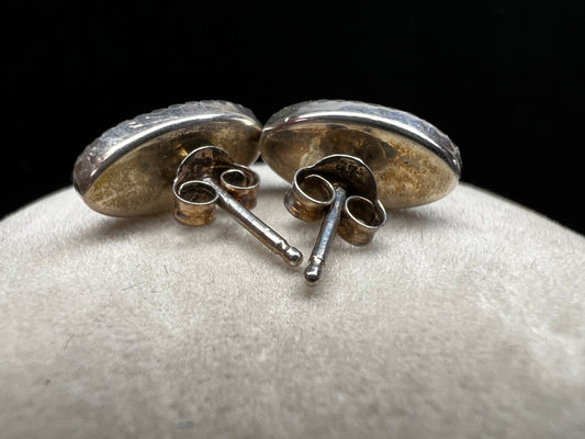 Vintage sterling silver & jet earrings