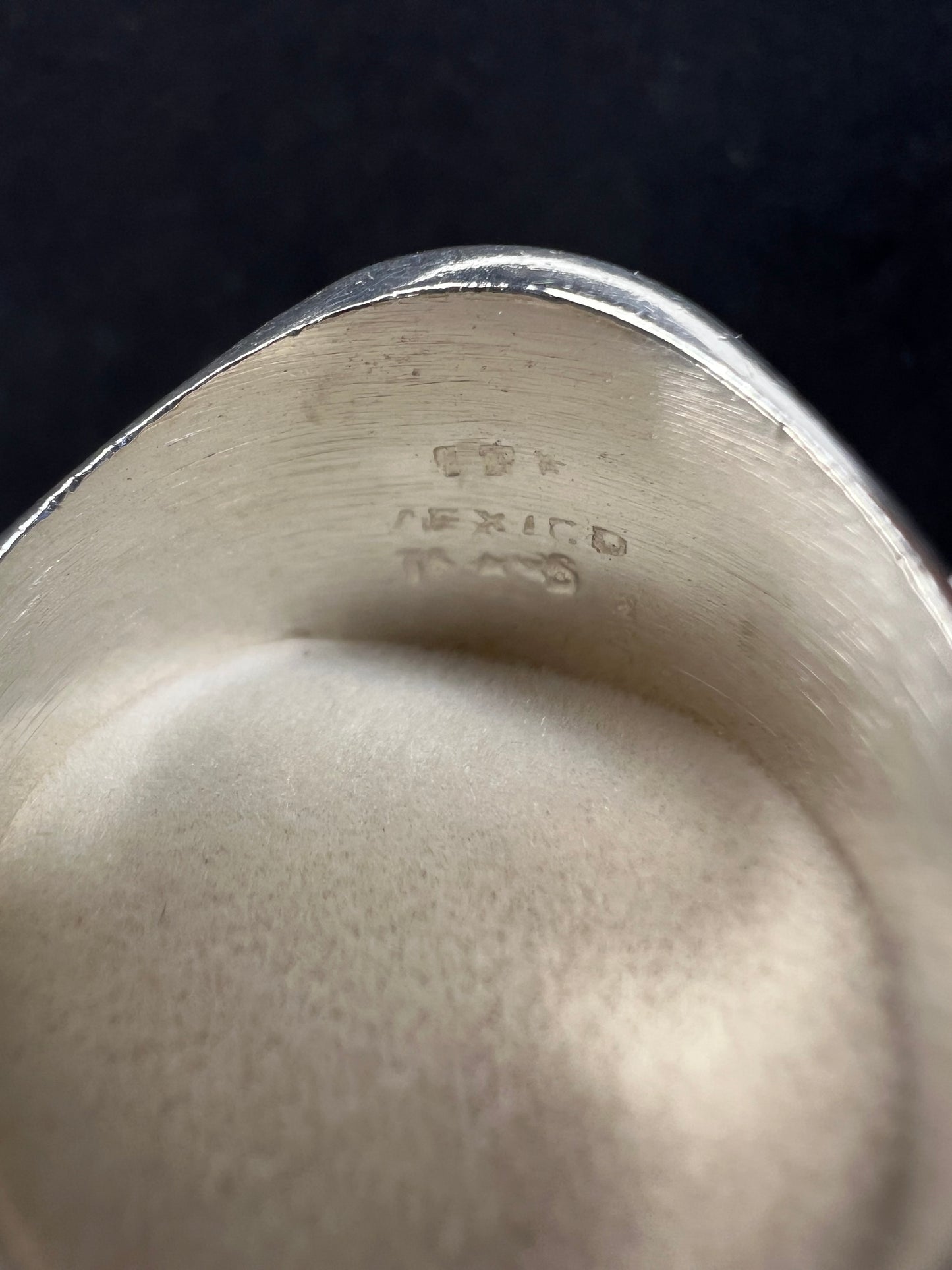 Vintage Mexican Sterling Silver & Turquoise Ring Size 9.25