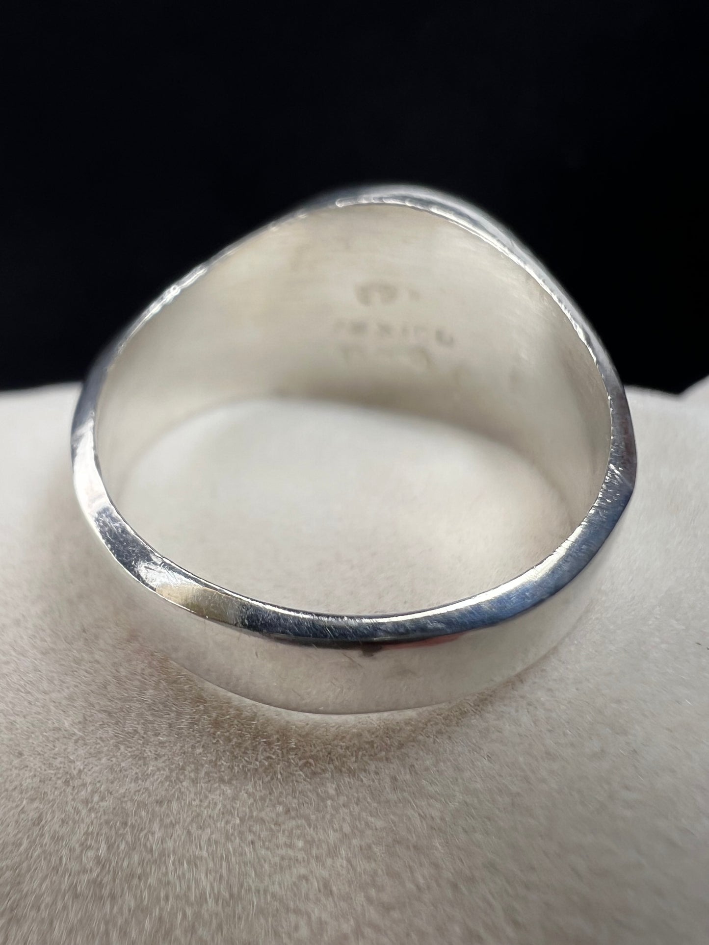 Vintage Mexican Sterling Silver & Turquoise Ring Size 9.25