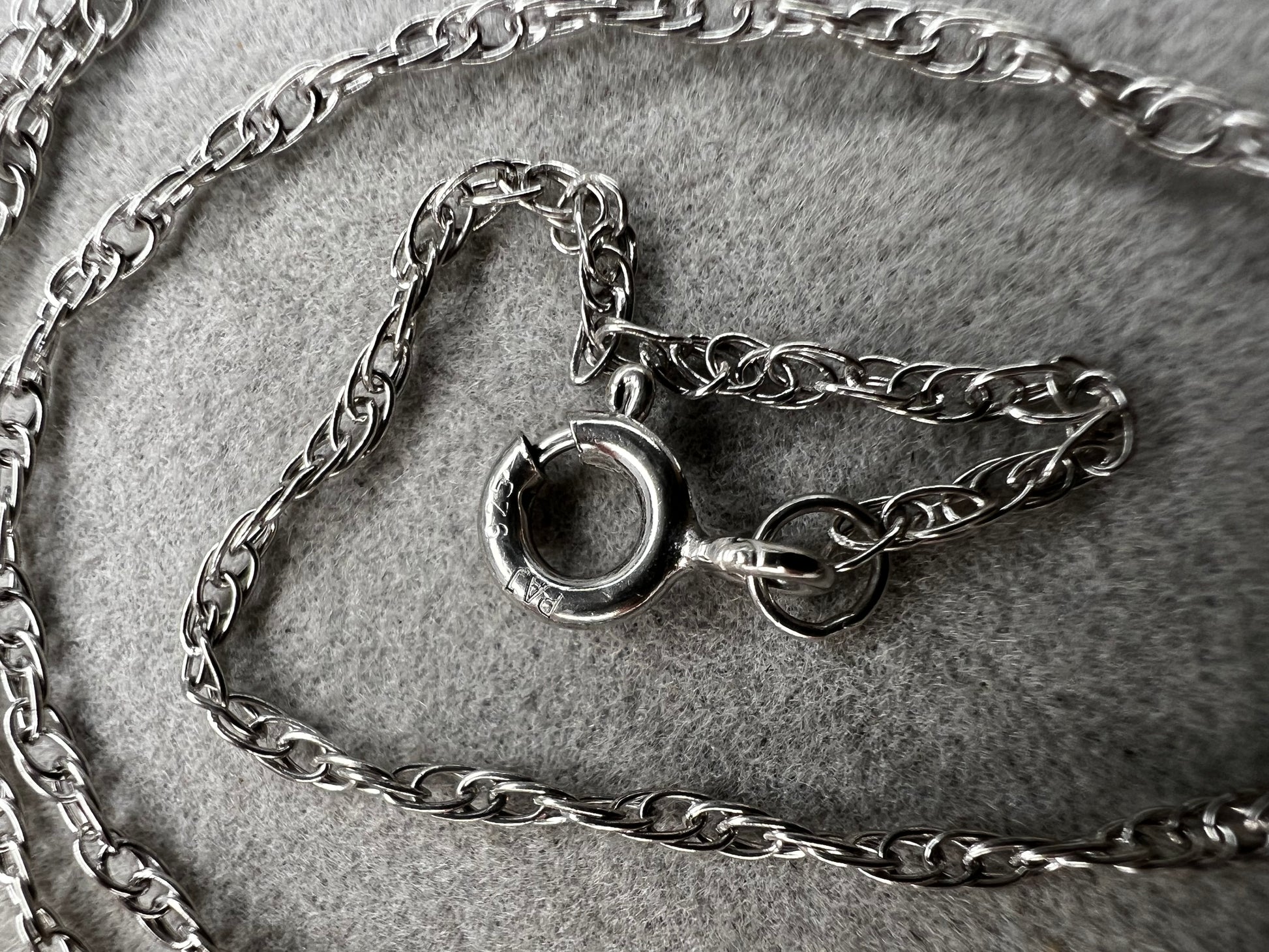 This 18" sterling silver chain offers a refined foundation for your favorite small pendants. It is perfectly balanced to complement delicate designs.