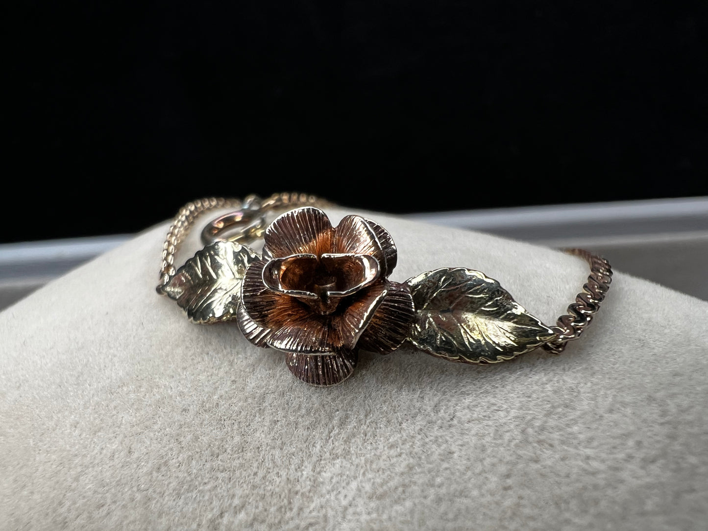 Vintage Krementz 14k Gold Filled Flower & Leaf Bracelet