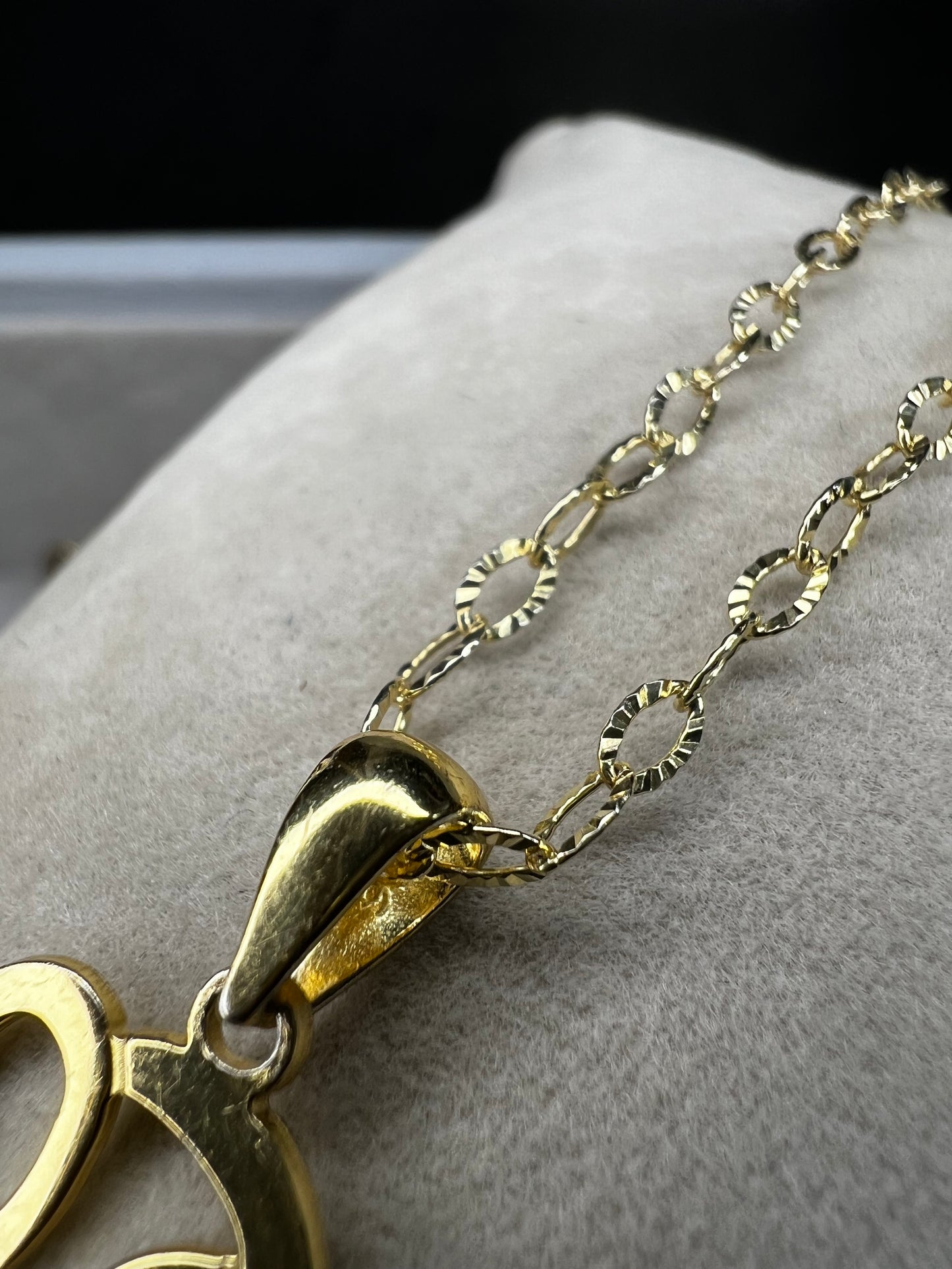 Sterling Silver, Gold Overlay 18" Necklace & Love Pendant