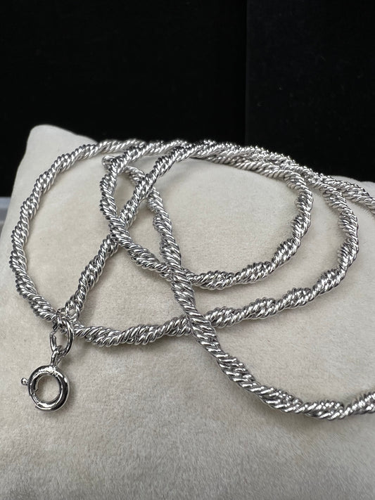 Sterling Silver Avon Twisted Rope Chain 17" 2mm