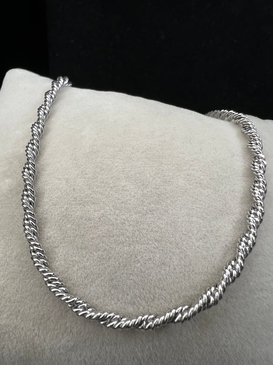 Sterling Silver Avon Twisted Rope Chain 17" 2mm