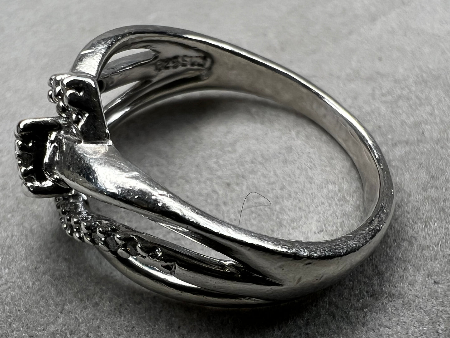 Sterling Silver & Diamond Ring Size 6.75