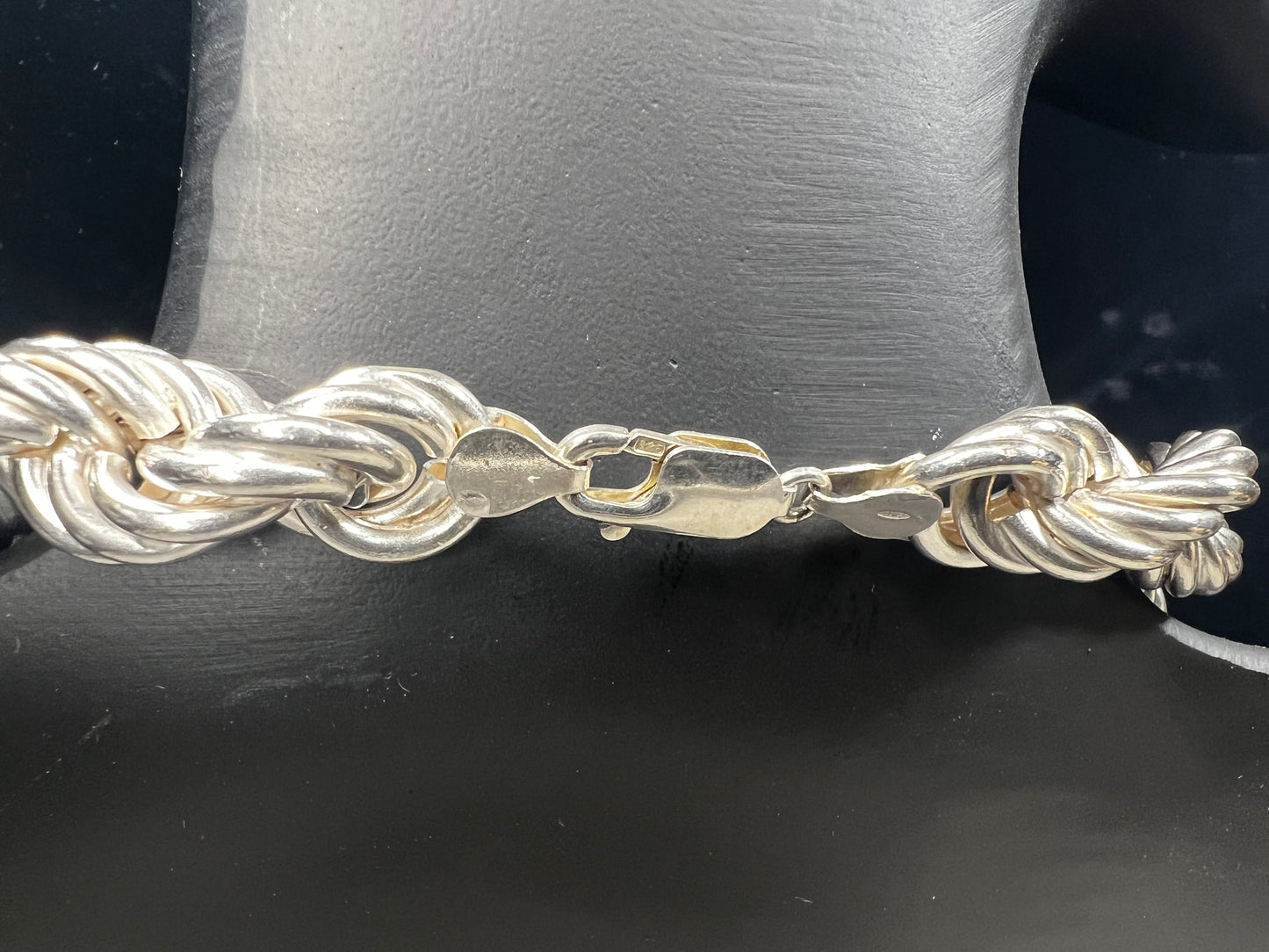 Chunky 4oz Vintage Sterling Silver 1" to 1/2" Thick Graduating 18"Rope Chain Necklace