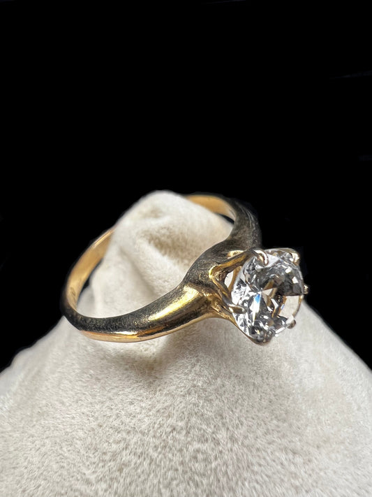 This gold-filled ring with a sparkling spinel is an affordable alternative to a diamond ring.